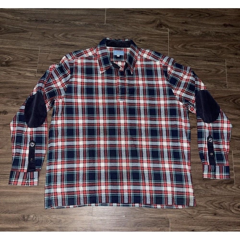 Castaway Shirt Mens XL Red Plaid Cotton Flannel Long Sleeve Button Up Casual